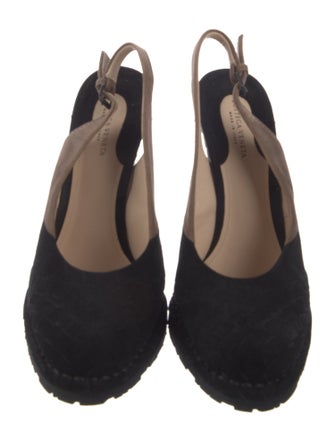 Bottega Veneta Intrecciato Weave Suede Slingback Pumps