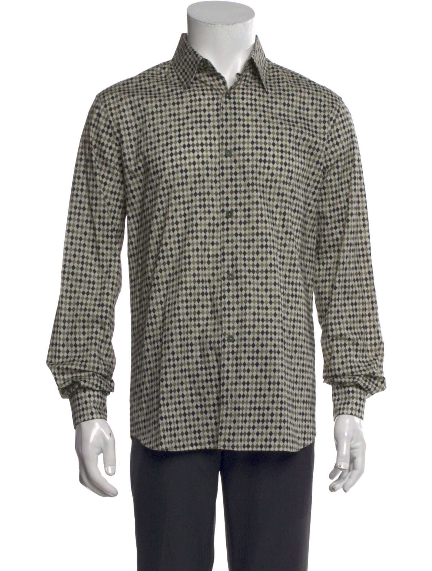 Bottega Veneta Plaid Print Long Sleeve Shirt
