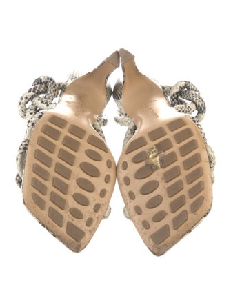 Bottega Veneta Snakeskin Animal Print Slingback Sandals