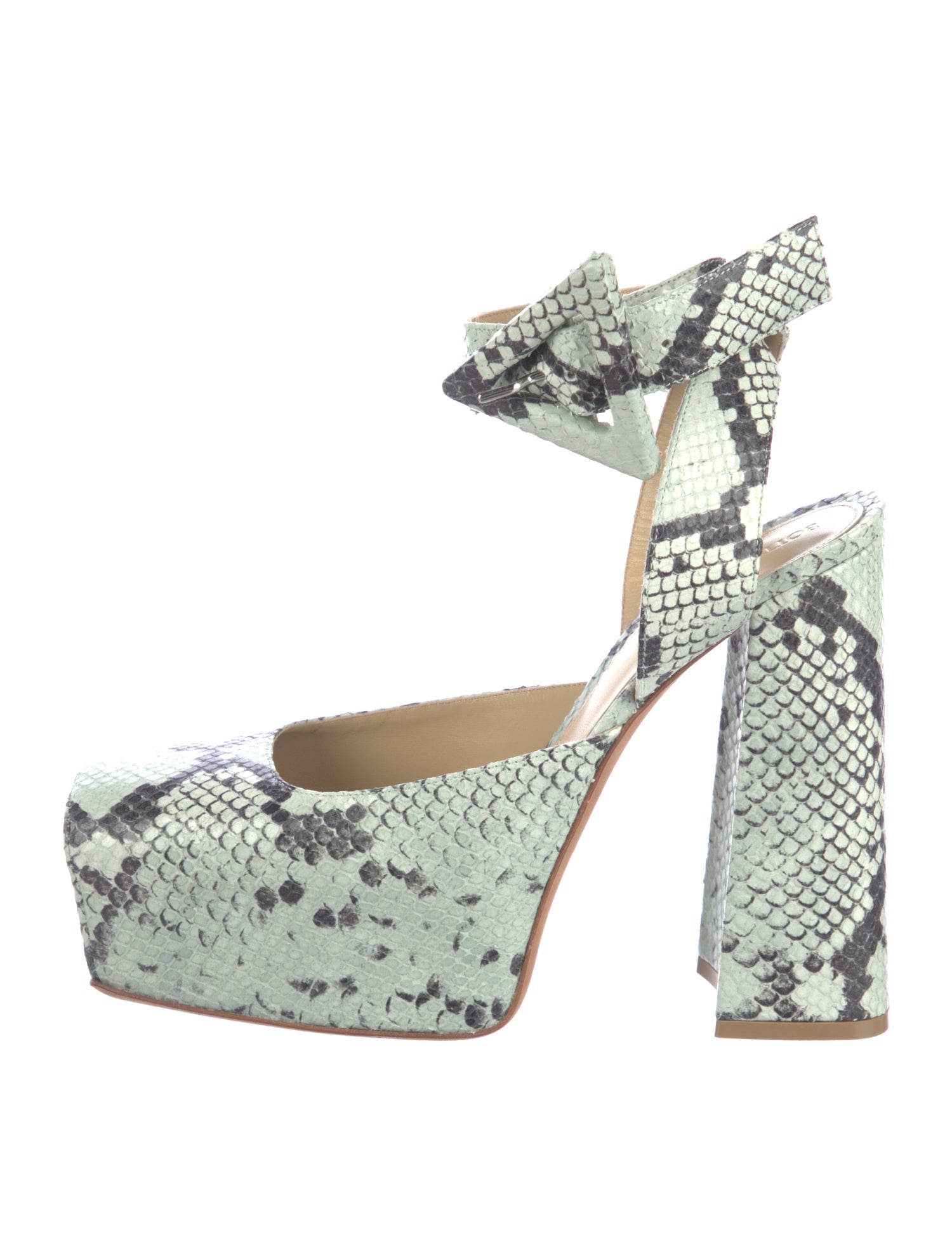 Bottega Veneta Python Animal Print Slingback Pumps