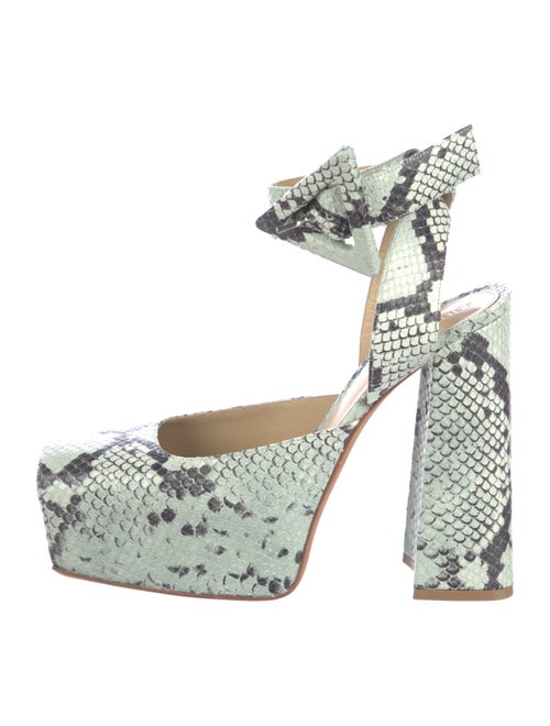 Bottega Veneta Python Animal Print Slingback Pumps