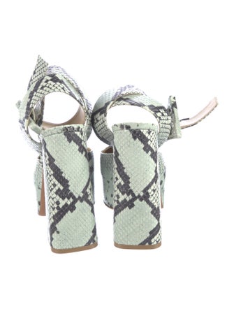 Bottega Veneta Python Animal Print Slingback Pumps