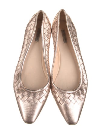 Bottega Veneta Intrecciato Weave Leather Ballet Flats