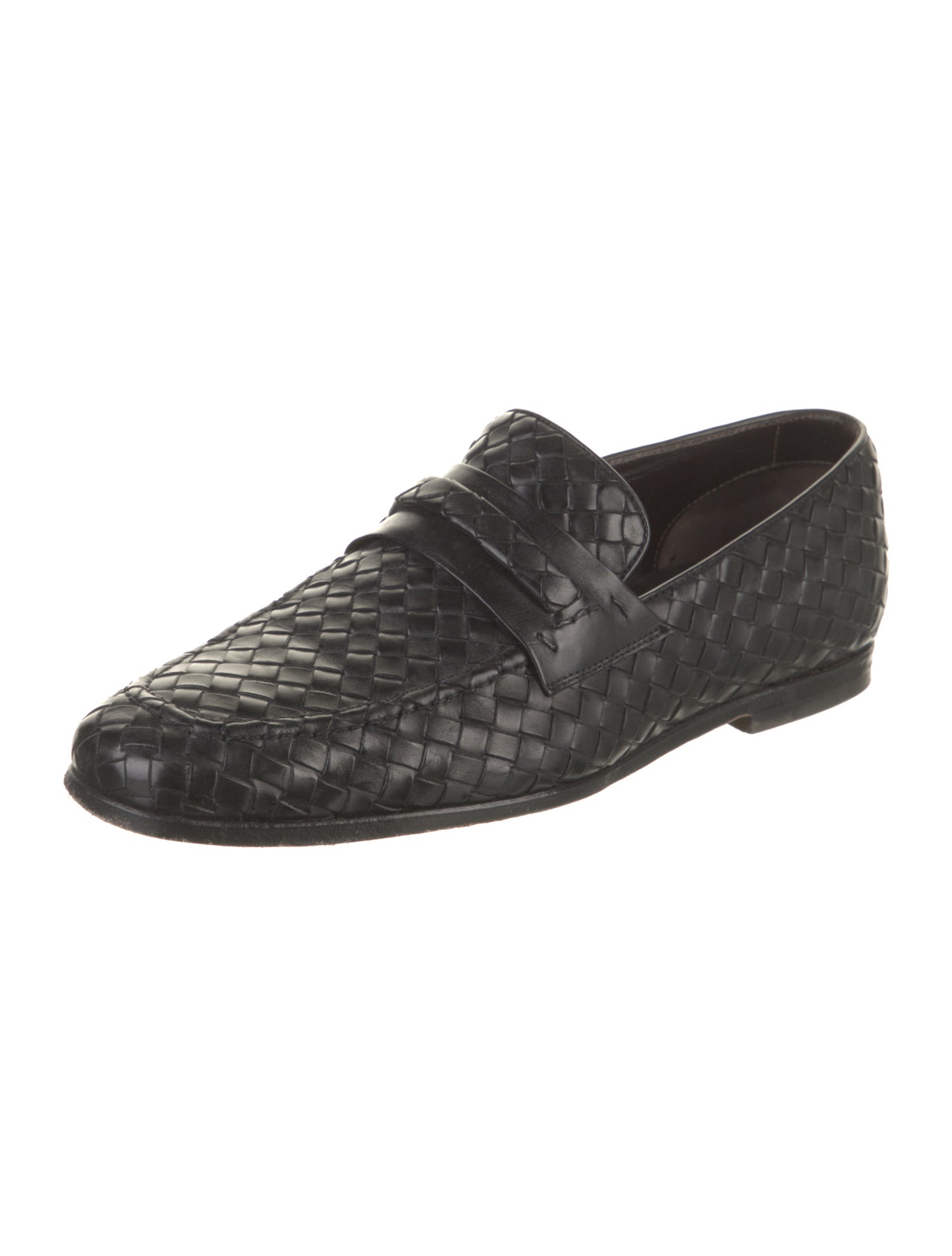 Bottega Veneta Intrecciato Weave Leather Dress Loafers