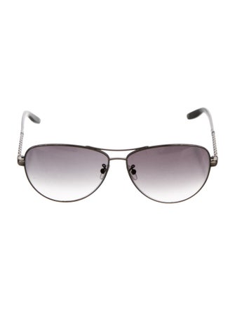 Bottega Veneta Intrecciato Weave Aviator Sunglasses
