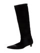 Bottega Veneta Suede Leather Trim Embellishment Riding Boots