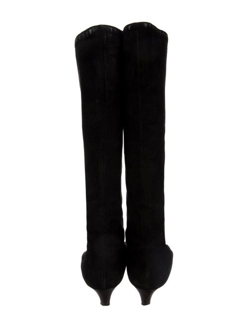 Bottega Veneta Suede Leather Trim Embellishment Riding Boots