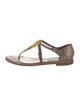Bottega Veneta Lizard T-Strap Sandals