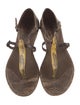 Bottega Veneta Lizard T-Strap Sandals