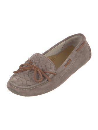 Bottega Veneta Intrecciato Weave Suede Moccasins