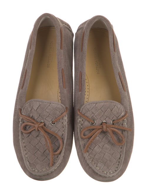 Bottega Veneta Intrecciato Weave Suede Moccasins