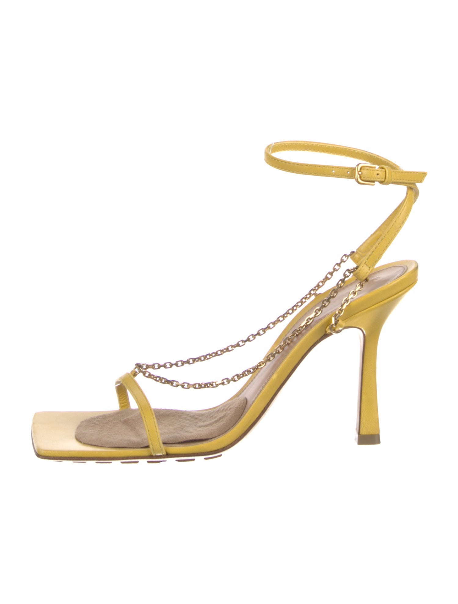 Bottega Veneta Leather Chain-Link Accents Sandals