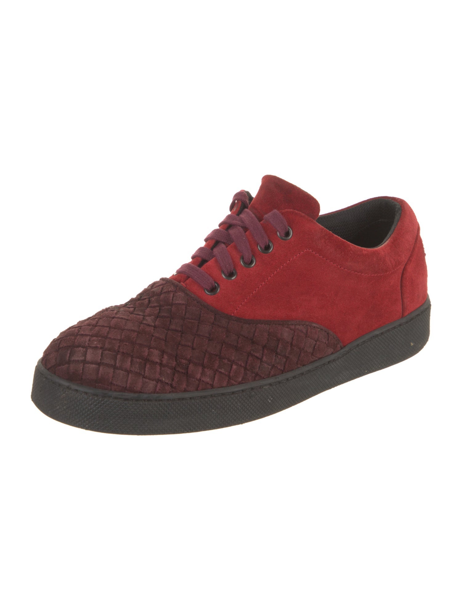 Bottega Veneta Intrecciato Weave Suede Sneakers