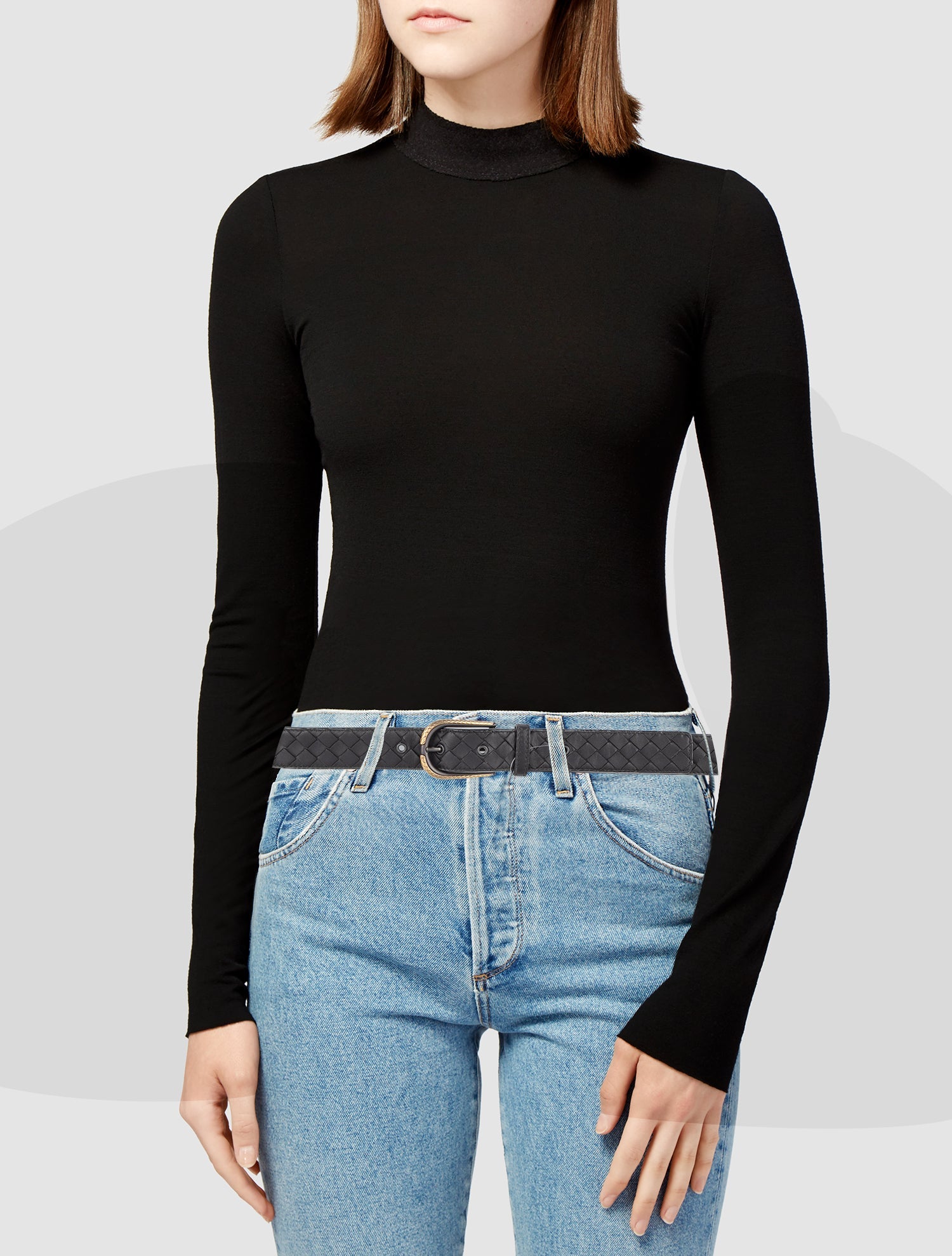 Bottega Veneta Intrecciato Weave Leather Belt