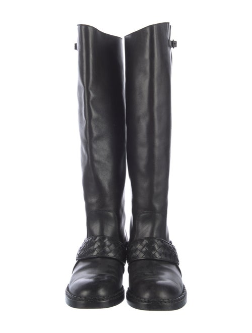 Bottega Veneta Intrecciato Weave Leather Riding Boots