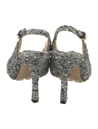 Bottega Veneta Tweed Pattern Slingback Pumps