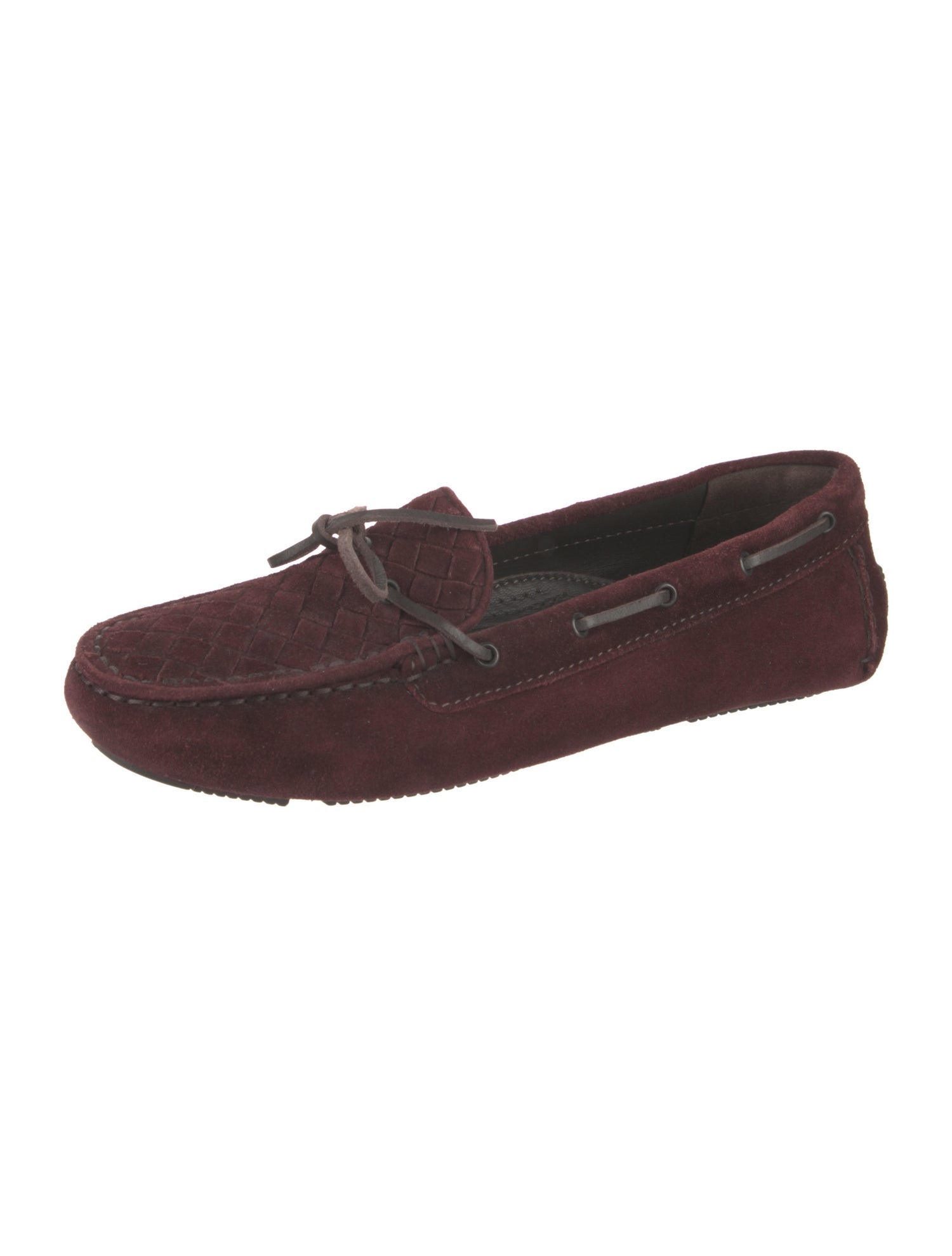 Bottega Veneta Intrecciato Weave Suede Moccasins