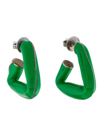 Bottega Veneta Fold Triangle Hoop Earrings