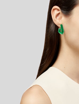 Bottega Veneta Fold Triangle Hoop Earrings