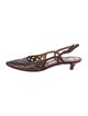 Bottega Veneta Leather Lasercut Accents Slingback Flats