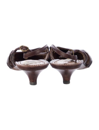 Bottega Veneta Leather Lasercut Accents Slingback Flats