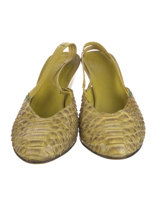 Bottega Veneta Late 1990's - Early 2000's Python Slingback Pumps