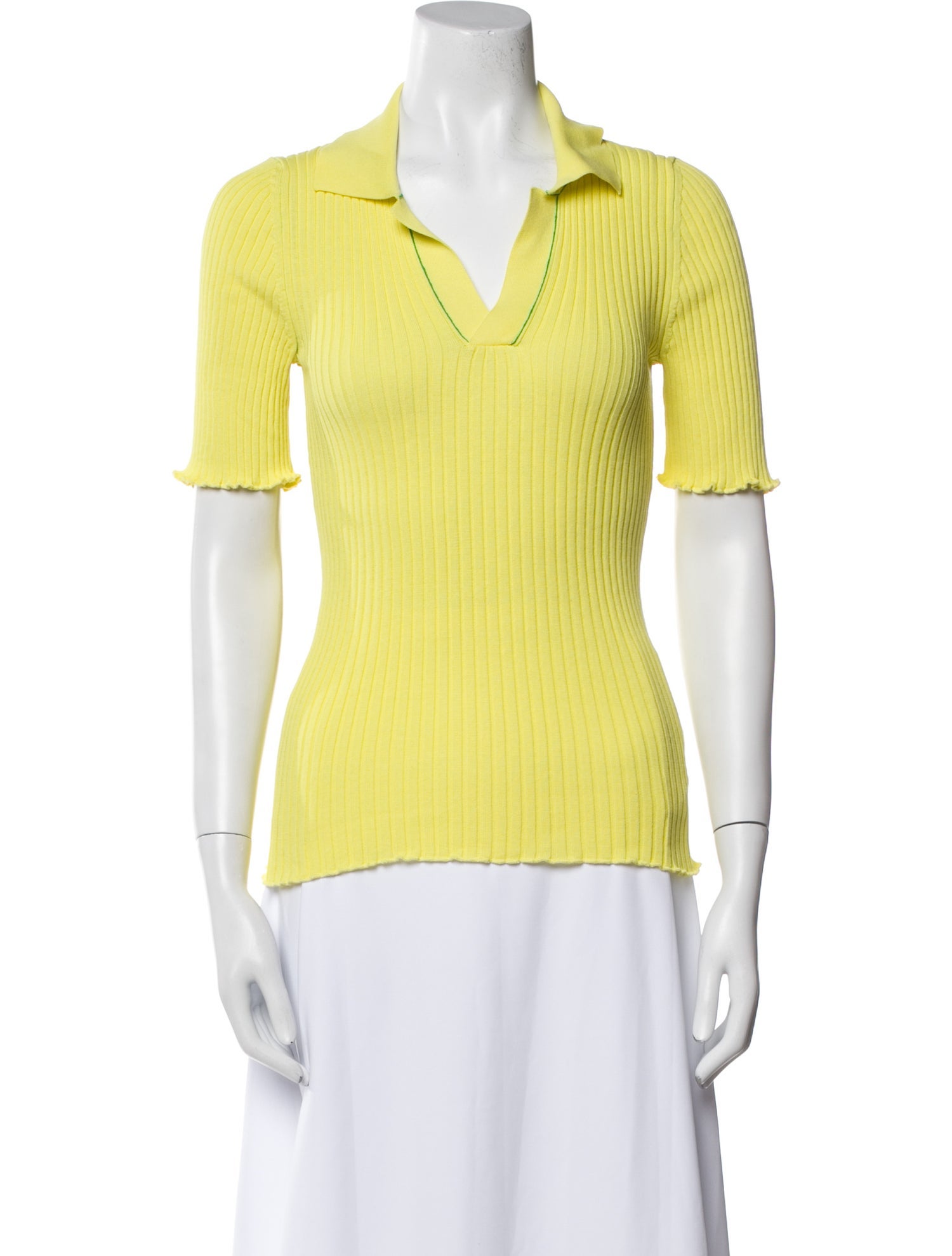 Bottega Veneta V-Neck Short Sleeve Polo