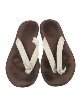 Bottega Veneta Leather Flip Flops