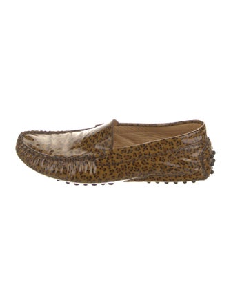 Bottega Veneta Patent Leather Animal Print Loafers