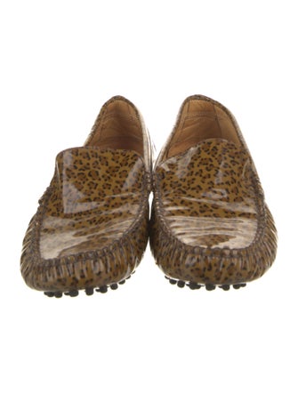 Bottega Veneta Patent Leather Animal Print Loafers