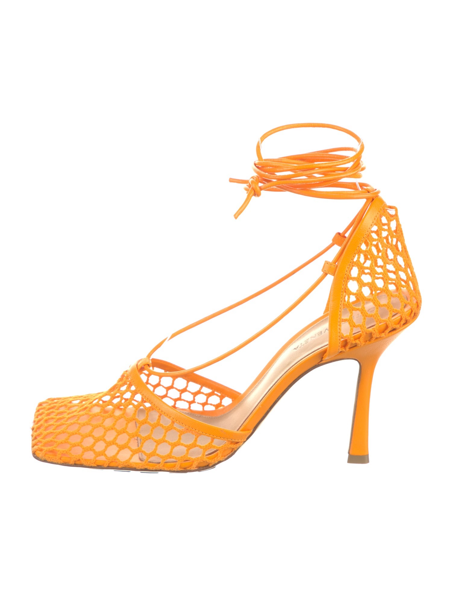 Bottega Veneta Mesh Leather Trim Embellishment D'Orsay Pumps