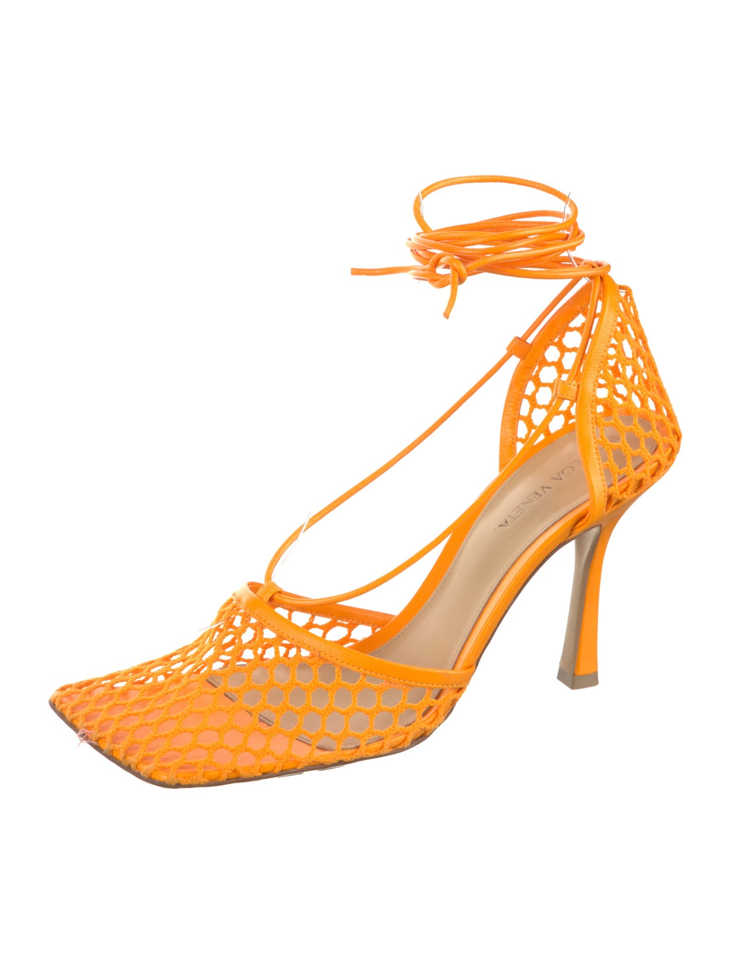 Bottega Veneta Mesh Leather Trim Embellishment D'Orsay Pumps