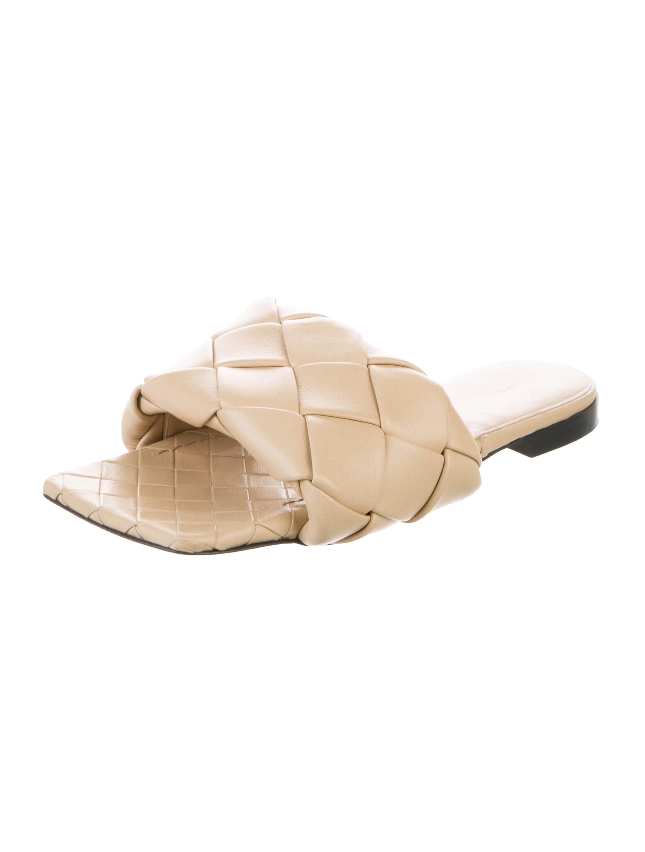 Bottega Veneta Intrecciato Weave Leather Slides