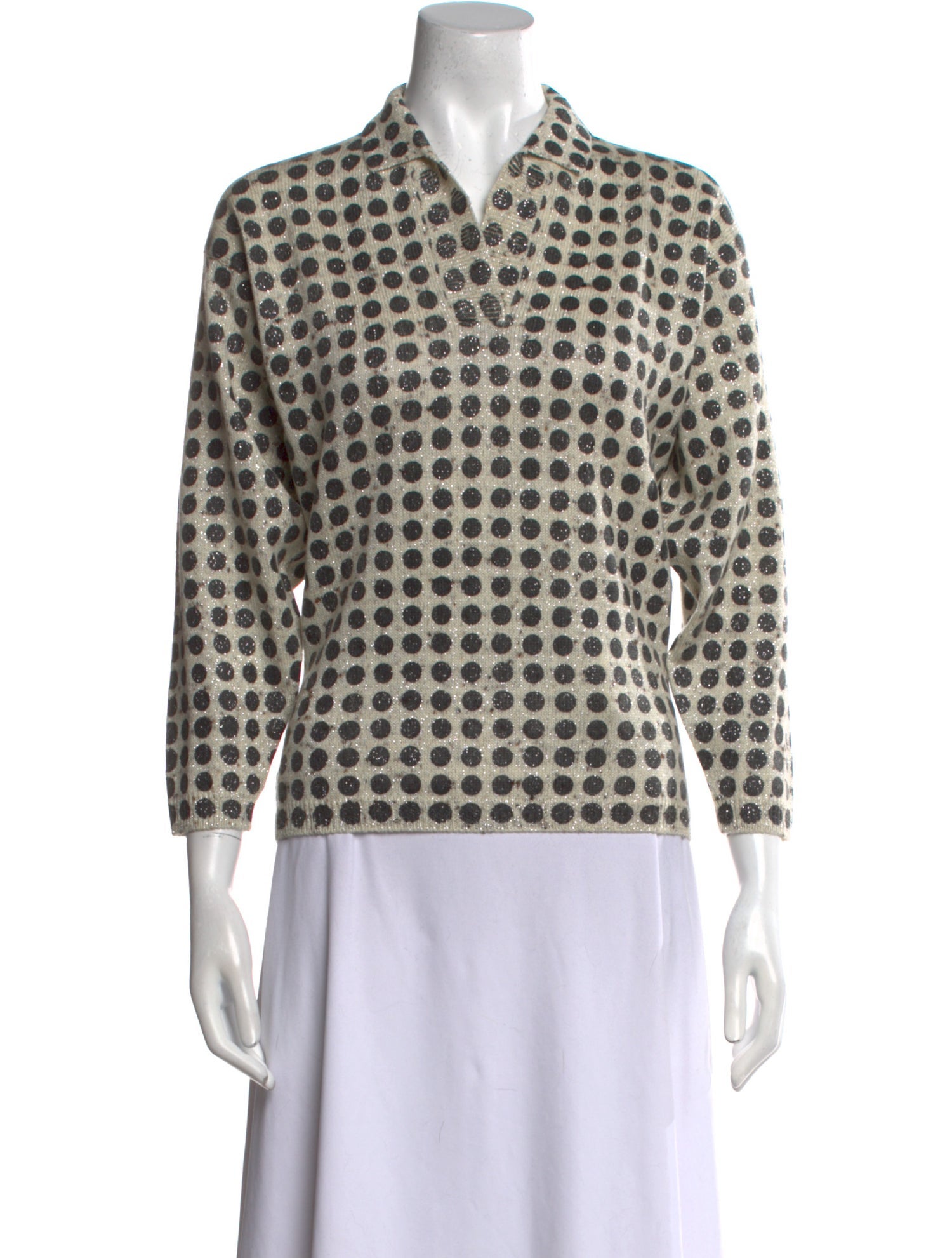 Bottega Veneta Wool Polka Dot Print Sweater
