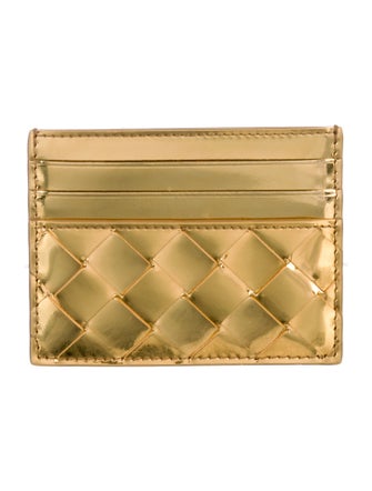 Bottega Veneta Intrecciato Weave Patent Leather Card Holder