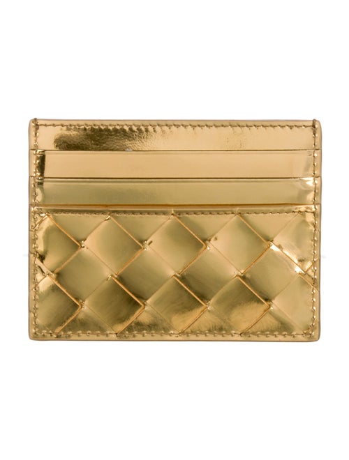 Bottega Veneta Intrecciato Weave Patent Leather Card Holder