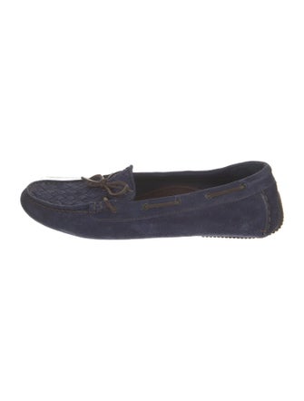 Bottega Veneta Intrecciato Weave Suede Moccasins