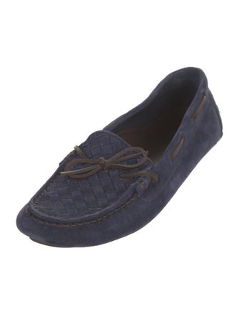 Bottega Veneta Intrecciato Weave Suede Moccasins