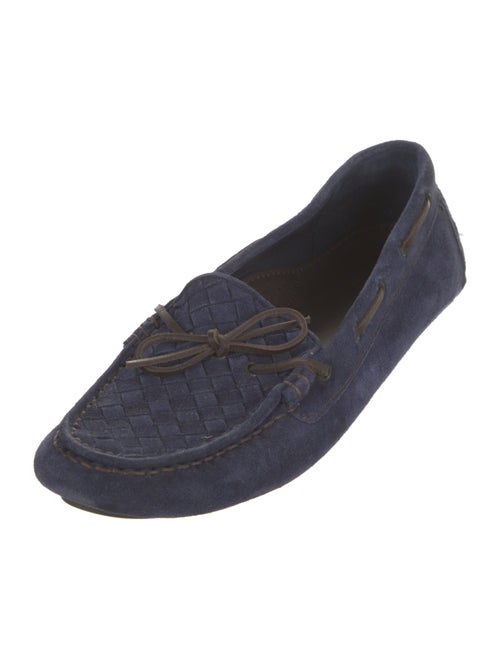 Bottega Veneta Intrecciato Weave Suede Moccasins