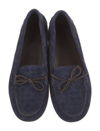 Bottega Veneta Intrecciato Weave Suede Moccasins