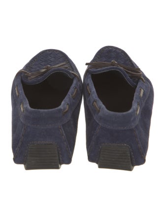 Bottega Veneta Intrecciato Weave Suede Moccasins