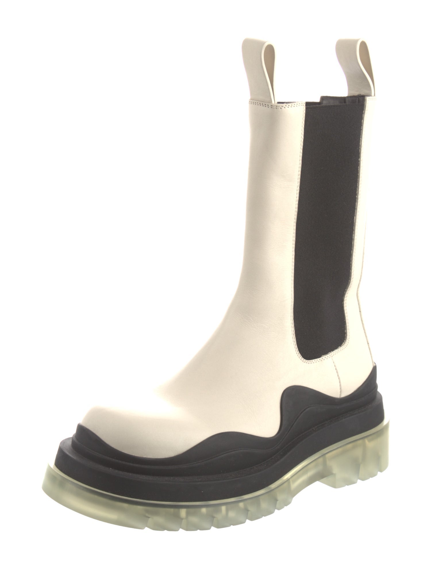 Bottega Veneta Leather Colorblock Pattern Chelsea Boots