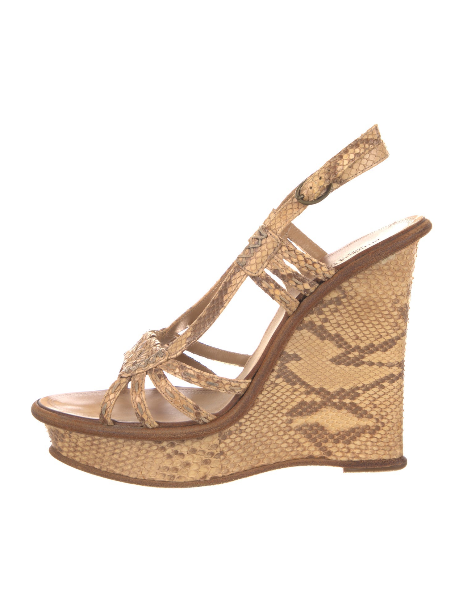Bottega Veneta Snakeskin Slingback Sandals