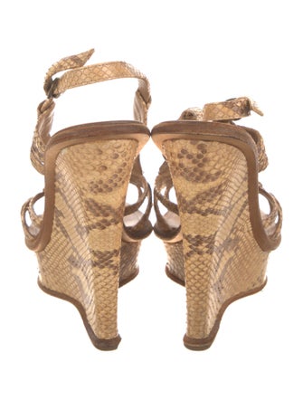 Bottega Veneta Snakeskin Slingback Sandals