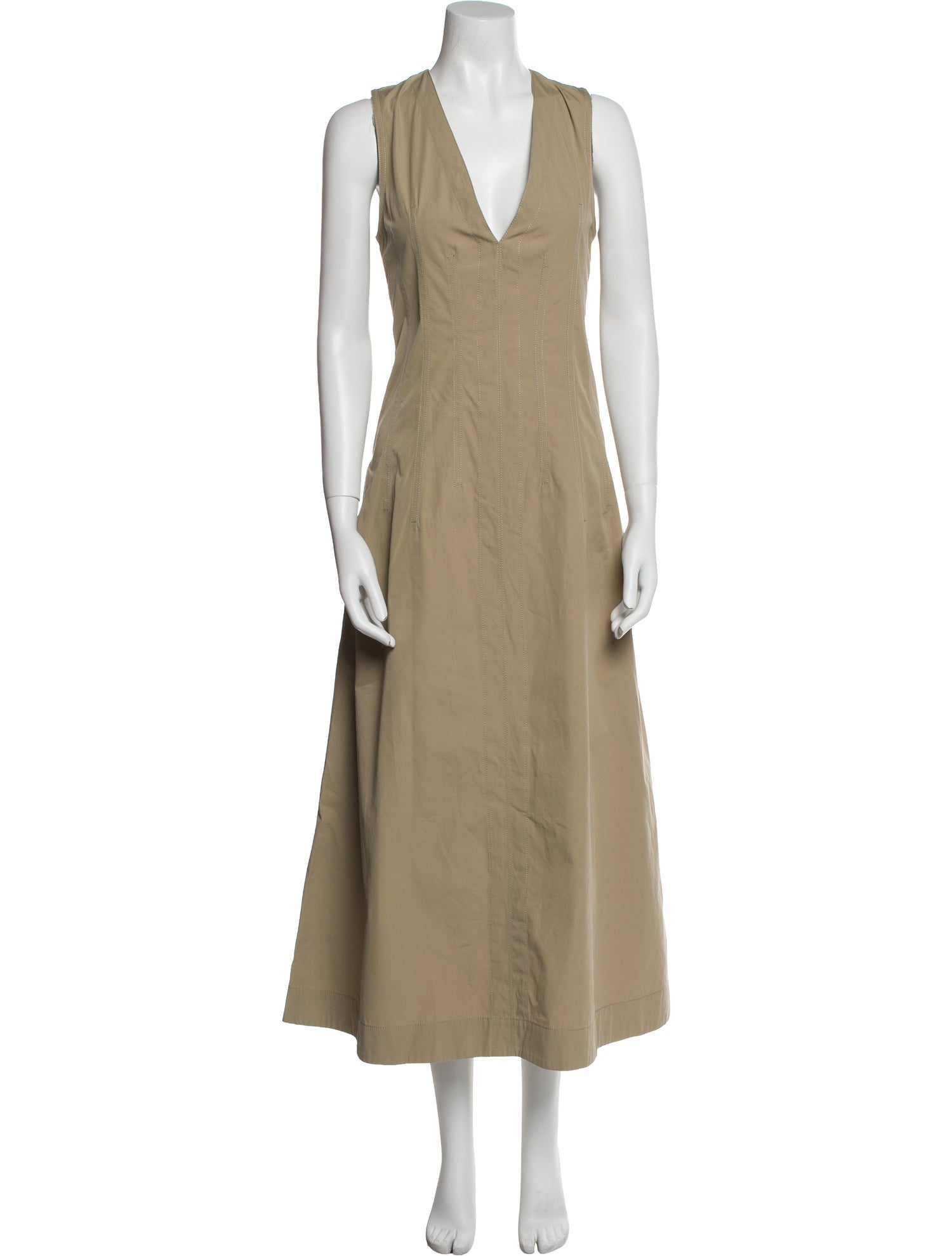 Bottega Veneta V-Neck Long Dress