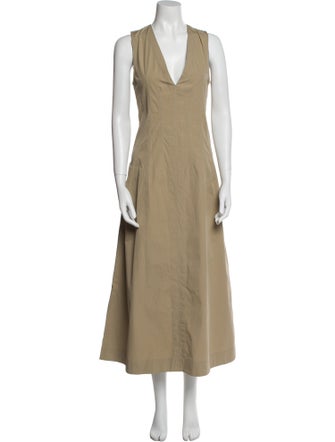 Bottega Veneta V-Neck Long Dress