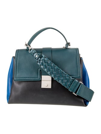 Bottega Veneta Intrecciato Intrecciato-Trimmed Medium Piazza Bag