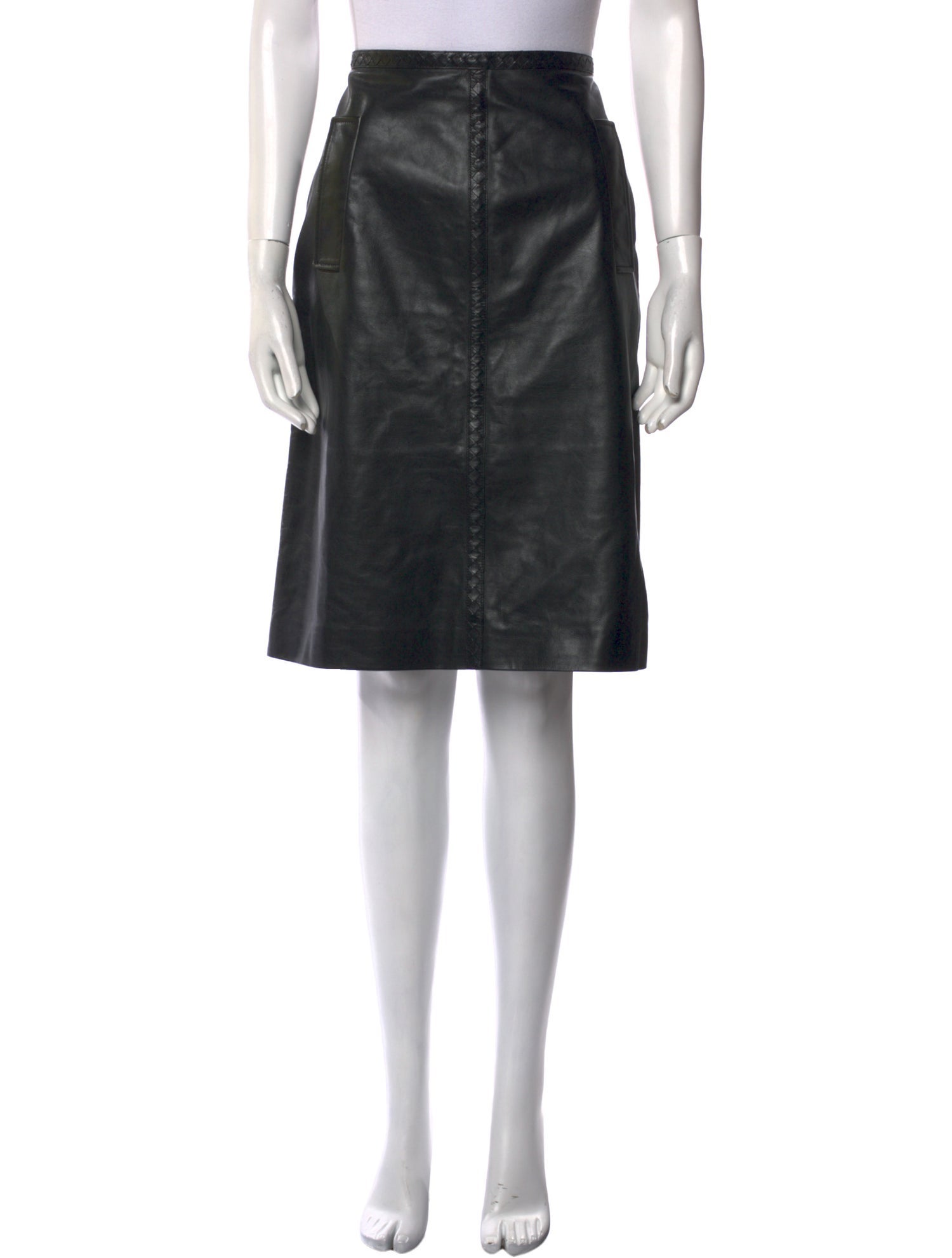 Bottega Veneta Leather Knee-Length Skirt