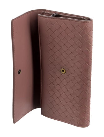 Bottega Veneta Intrecciato Weave Leather Continental Wallet