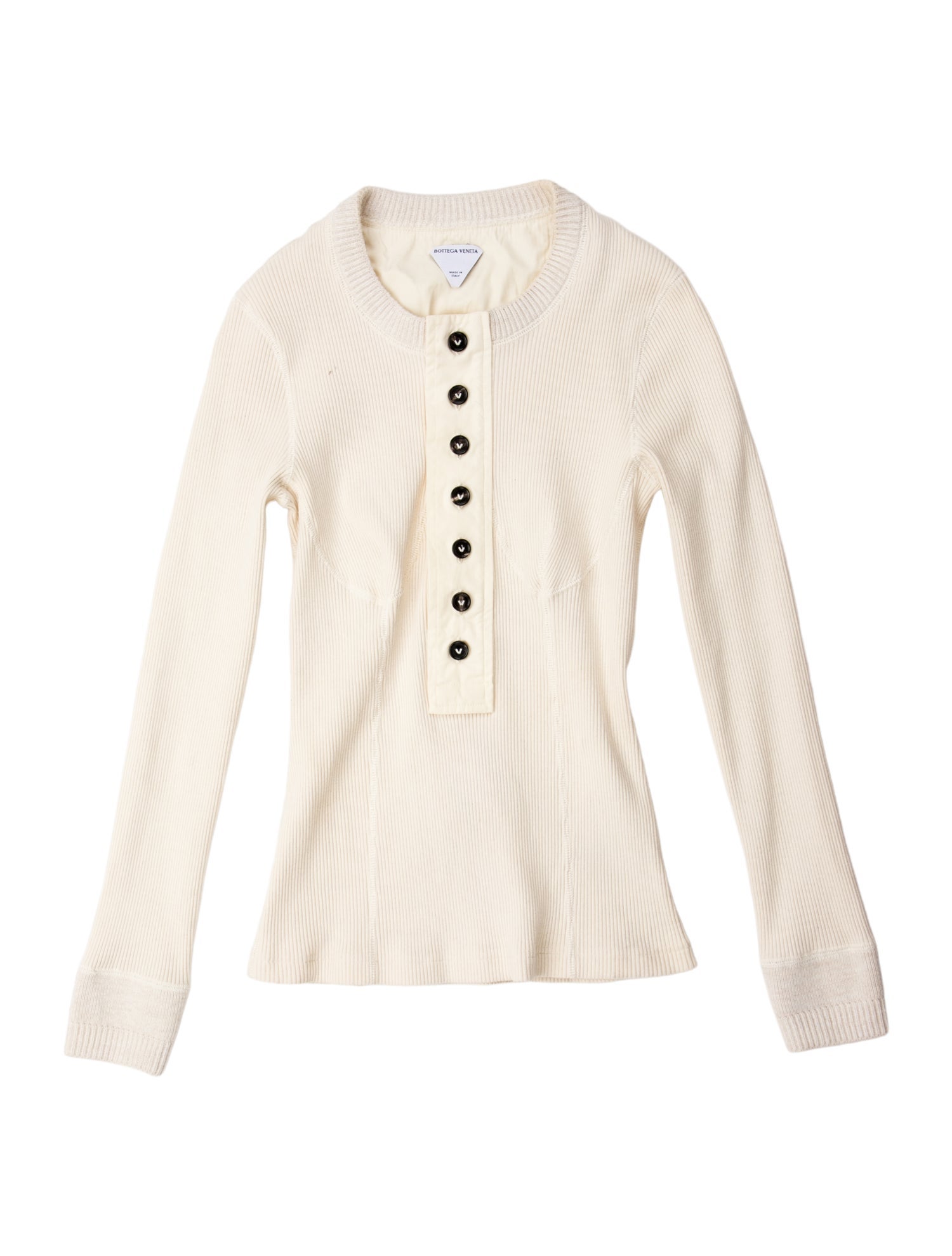 Bottega Veneta Mock Neck Long Sleeve Polo